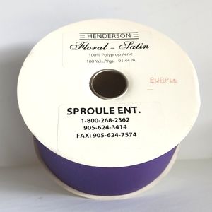 Purple Floral Satin Ribbon Roll
